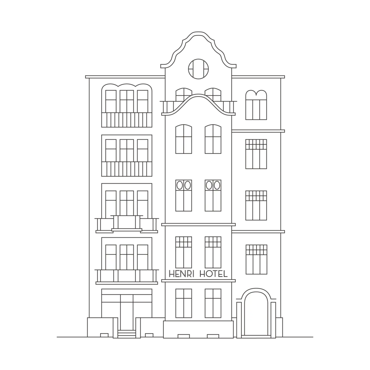 Illustration Frontansicht Henri Berlin