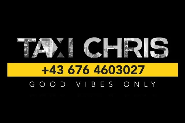 Taxi Chris Logo und Telefonnummer